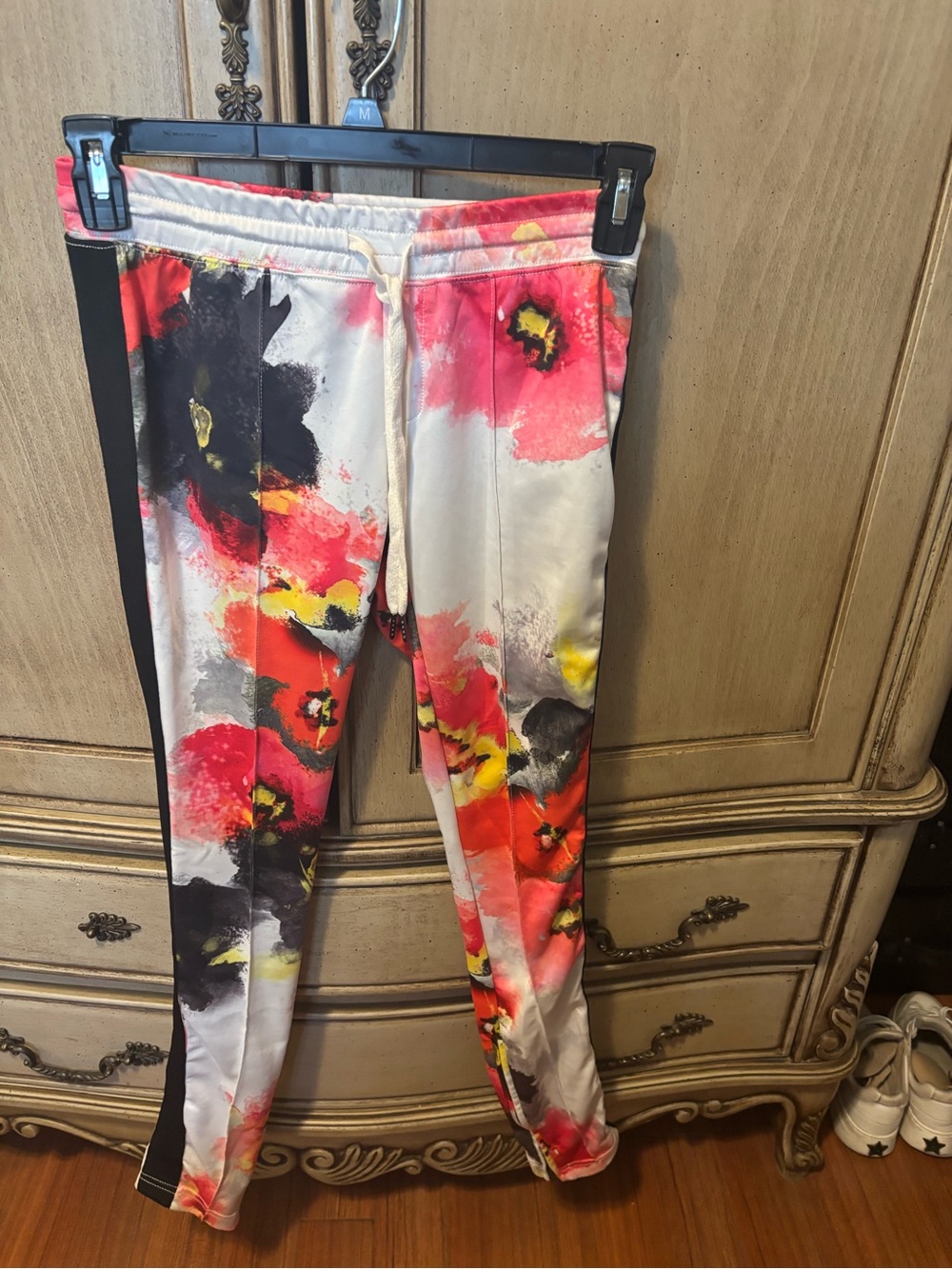 Pam & Gela Pink Black Yellow Floral Leggings
